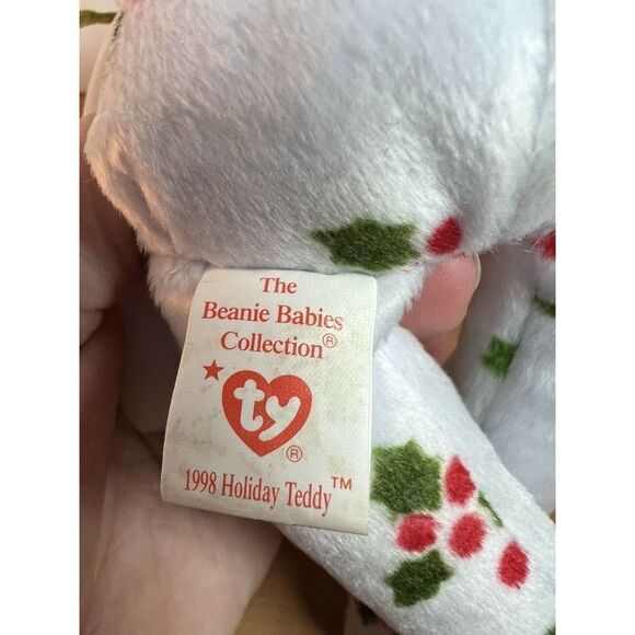 1998 Holiday TEDDY Ty Beanie Baby PE Pellets TAG ERRORS - Picture 8 of 11